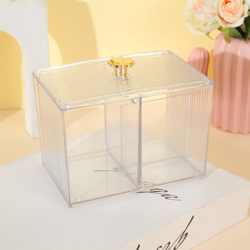 Caja de almacenamiento de algodón cosmético con hisopo de algodón serie Clover