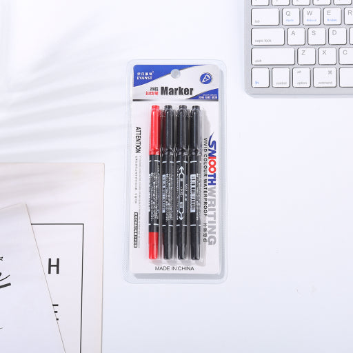 Marcador de líneas a base de agua negro y rojo