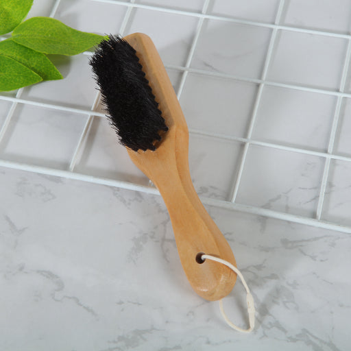 Cepillo para lustrar zapatos de doble cara de madera de loto