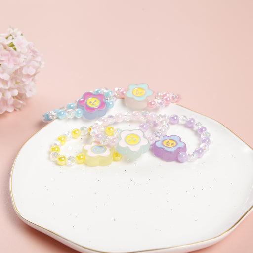 Pulsera de acrílico de flor sonriente
