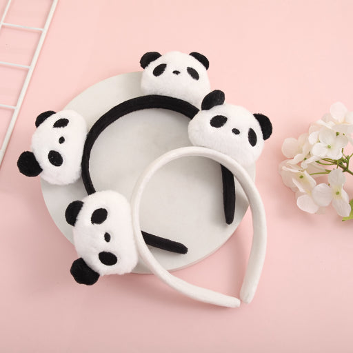 Aro de pelo panda blanco y negro