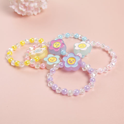 Pulsera de acrílico de flor sonriente
