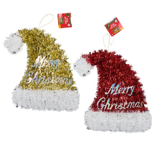 Decoración, 1 Pieza 11"H Sombrero De Santa 2Ast