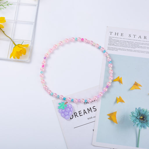 Collar infantil cuentas sirena uva