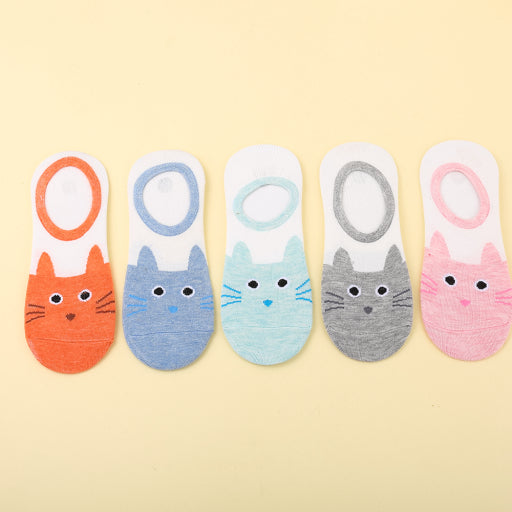 Calcetines femeninos invisibles de gato