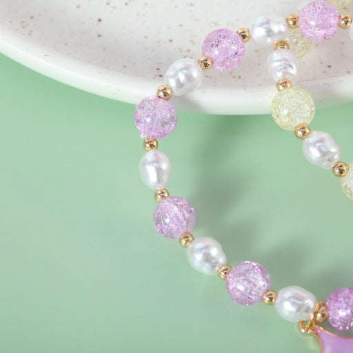 Pulsera de cuentas con perlas de imitación