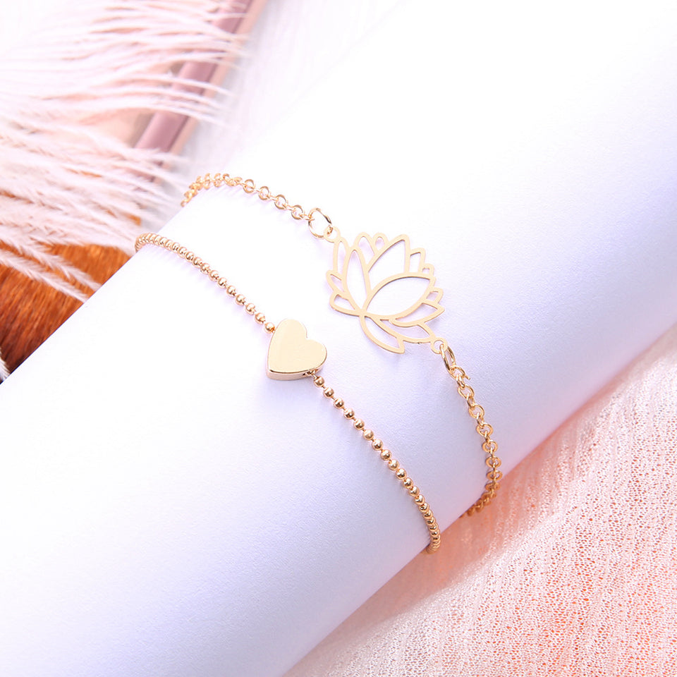 Pulsera de suculenta y corazón