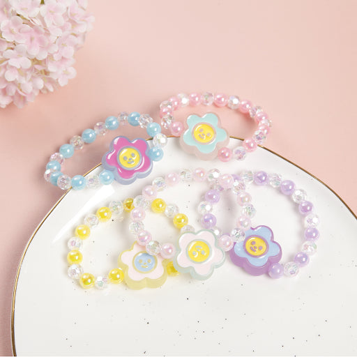 Pulsera de acrílico de flor sonriente