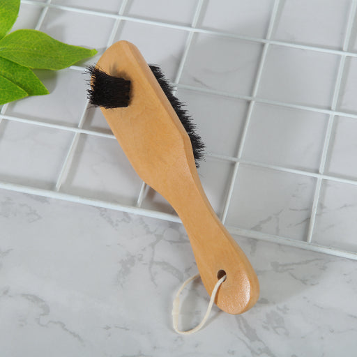 Cepillo para lustrar zapatos de doble cara de madera de loto