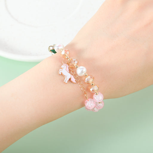 Pulsera de cuentas con doble perla