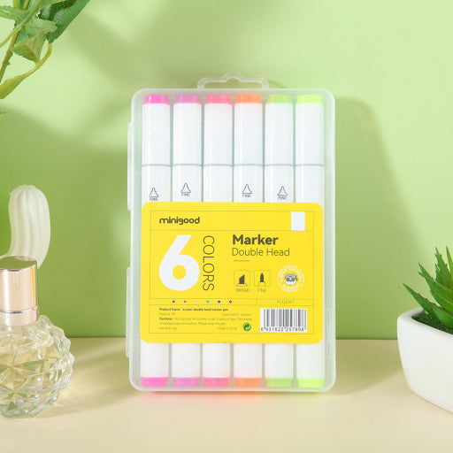 Rotulador de doble cabeza de 6 colores