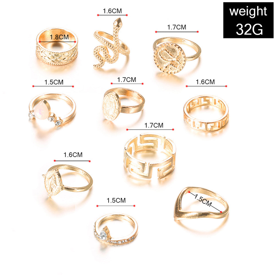 Set de 10 anillos de cadena