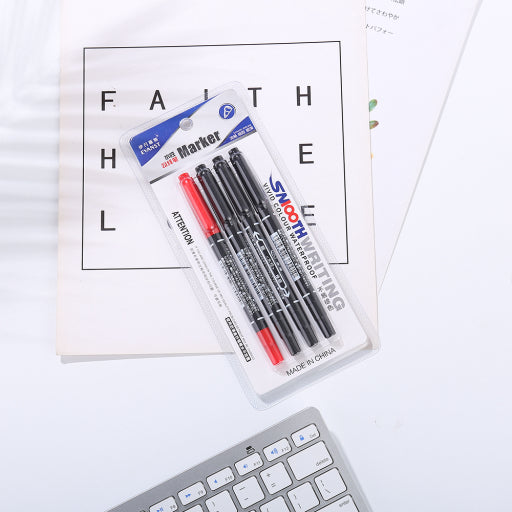 Marcador de líneas a base de agua negro y rojo