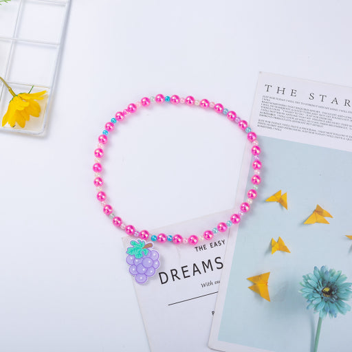 Collar infantil cuentas sirena uva