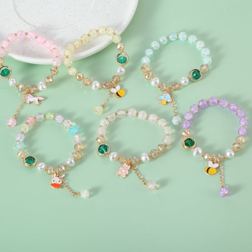 Pulsera de cuentas con doble perla