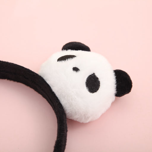 Aro de pelo panda blanco y negro