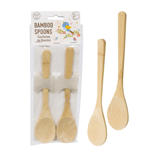 Juego De Cucharas De Bambú De 2 Piezas