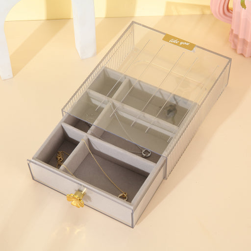Caja de almacenamiento con cajón ancho serie Clover (con caja de franela)