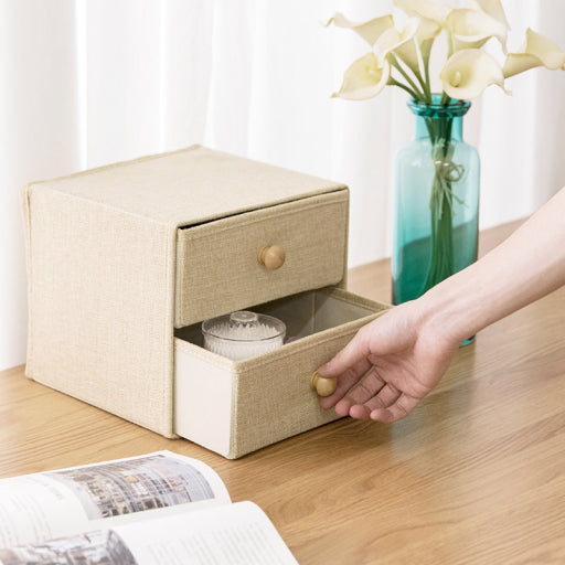 Caja de almacenamiento doble con mango de madera (Verde)