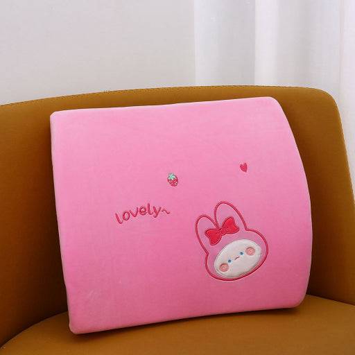 Almohada de cintura de conejo rosa