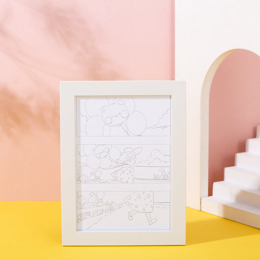 Pasteles al óleo infantiles con purpurina artesanal.