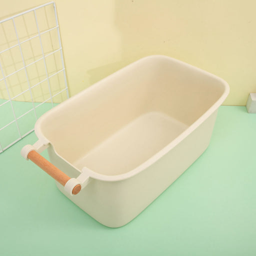 Cesta simple con asa de madera de un solo lado (grande)