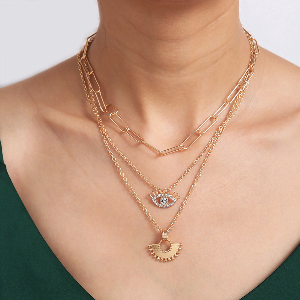 Collar de 2 niveles con diseño de ojo