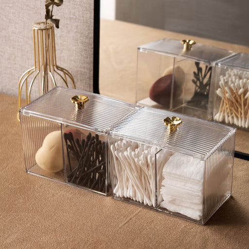 Caja de almacenamiento de algodón cosmético con hisopo de algodón serie Clover