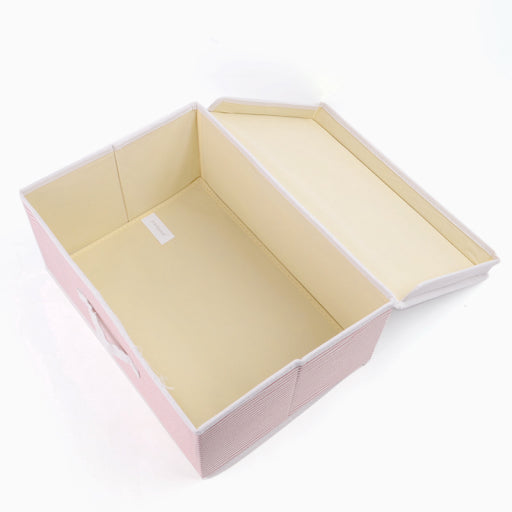 caja de almacenamiento a rayas (rosa claro)