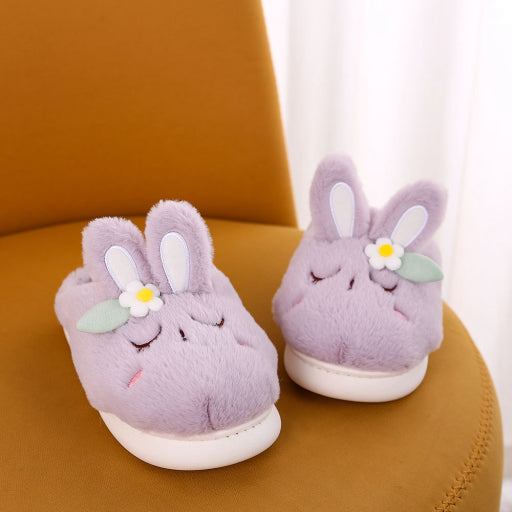 Pantuflas de algodón para mujer Shy Rabbit (blanco)