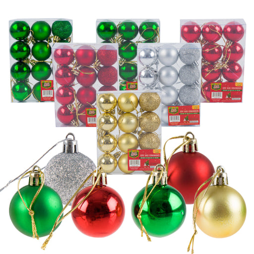 Adorno De Bolas, 12 Piezas 1.5" Brillante/