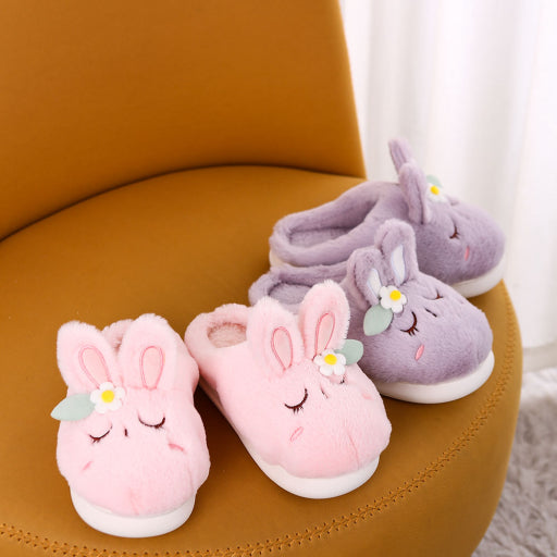 Pantuflas de algodón para mujer Shy Rabbit (blanco)