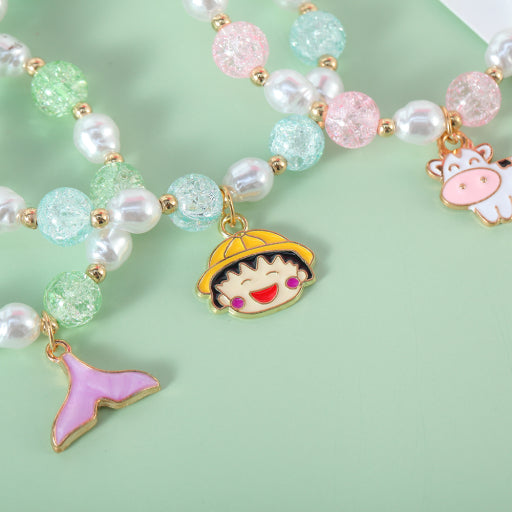 Pulsera de cuentas con perlas de imitación