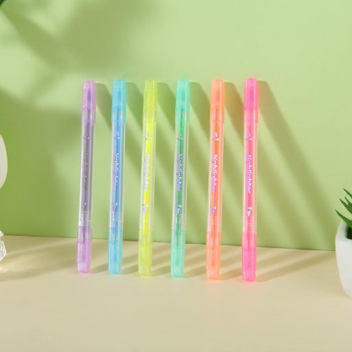 Resaltador de doble punta de 6 colores