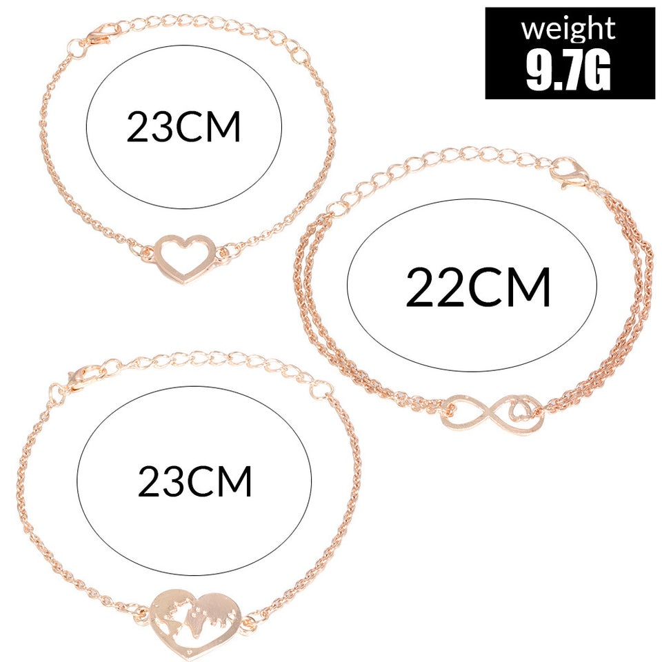 Set de 3 pulseras de infito