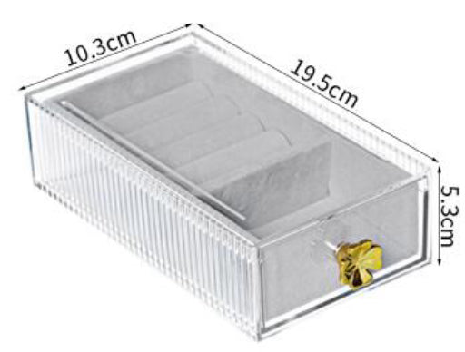 Caja de almacenamiento con cajón corto y estrecho serie Clover (con caja de franela)