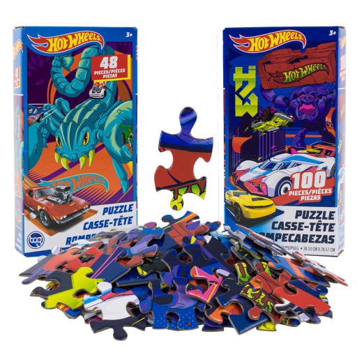 Rompecabezas Hot Wheels De 24 Y 48 Piezas