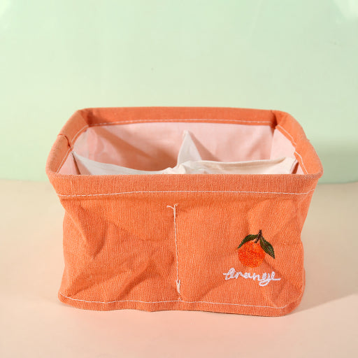 Caja de almacenamiento de frutas bordada con 4 compartimentos