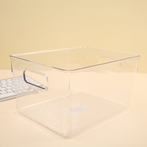 Cesta de almacenamiento pequeña cuadrada de PET transparente