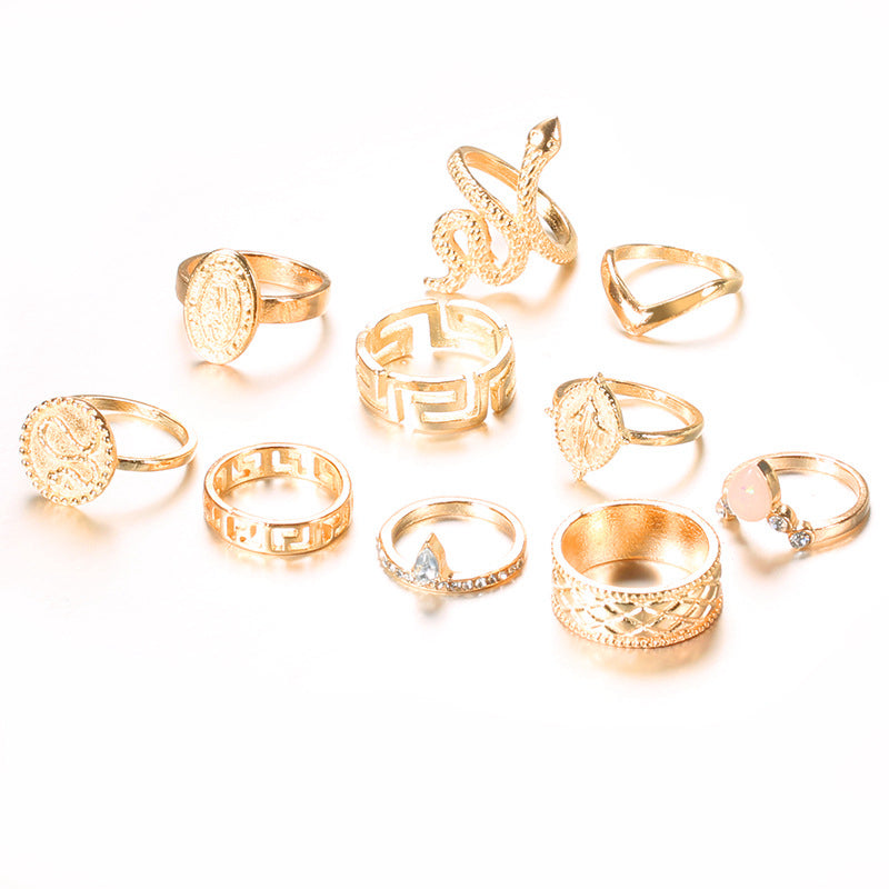 Set de 10 anillos de cadena
