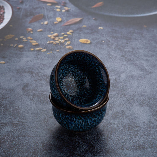 Taza cepillada azul