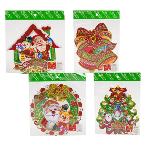 Decoración, 10" Feliz Navidad 4Ast