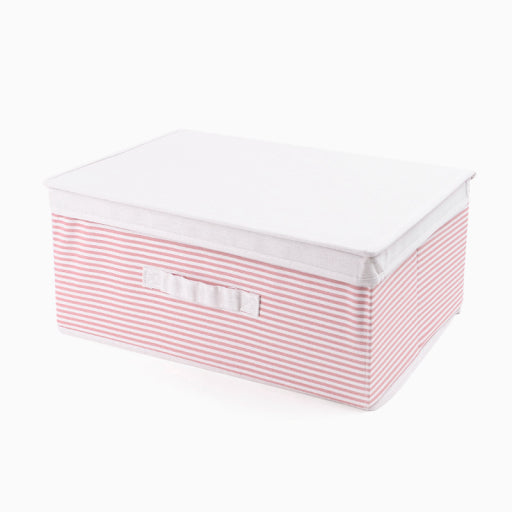 caja de almacenamiento a rayas (rosa claro)