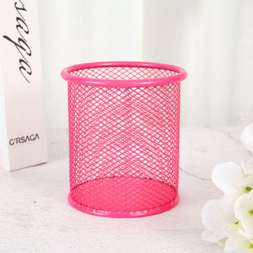 Portalápices redondo de metal Rojo rosa