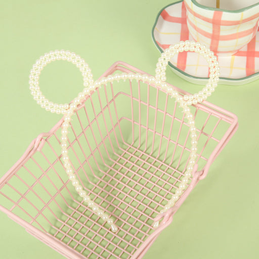 Diadema de perlas con orejas de oso