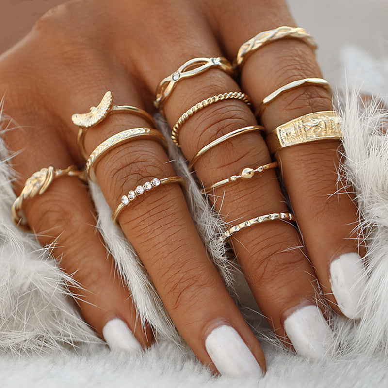 Juego de anillos delgados para mujer