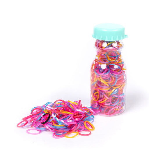 Bote con liguitas para cabello