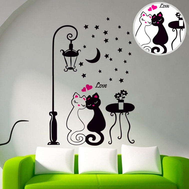 Pegatinas de pared de moda parejas gato