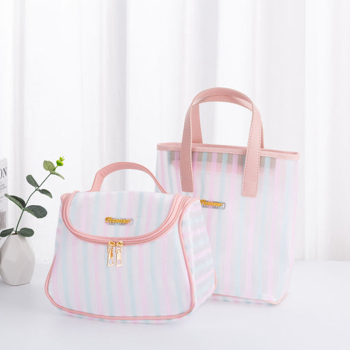 Bolsa De Almacenamiento De Bolas De Masa A Rayas - Rosa