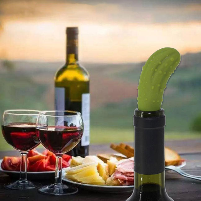 Tapón para botella de vino con forma de pepino
